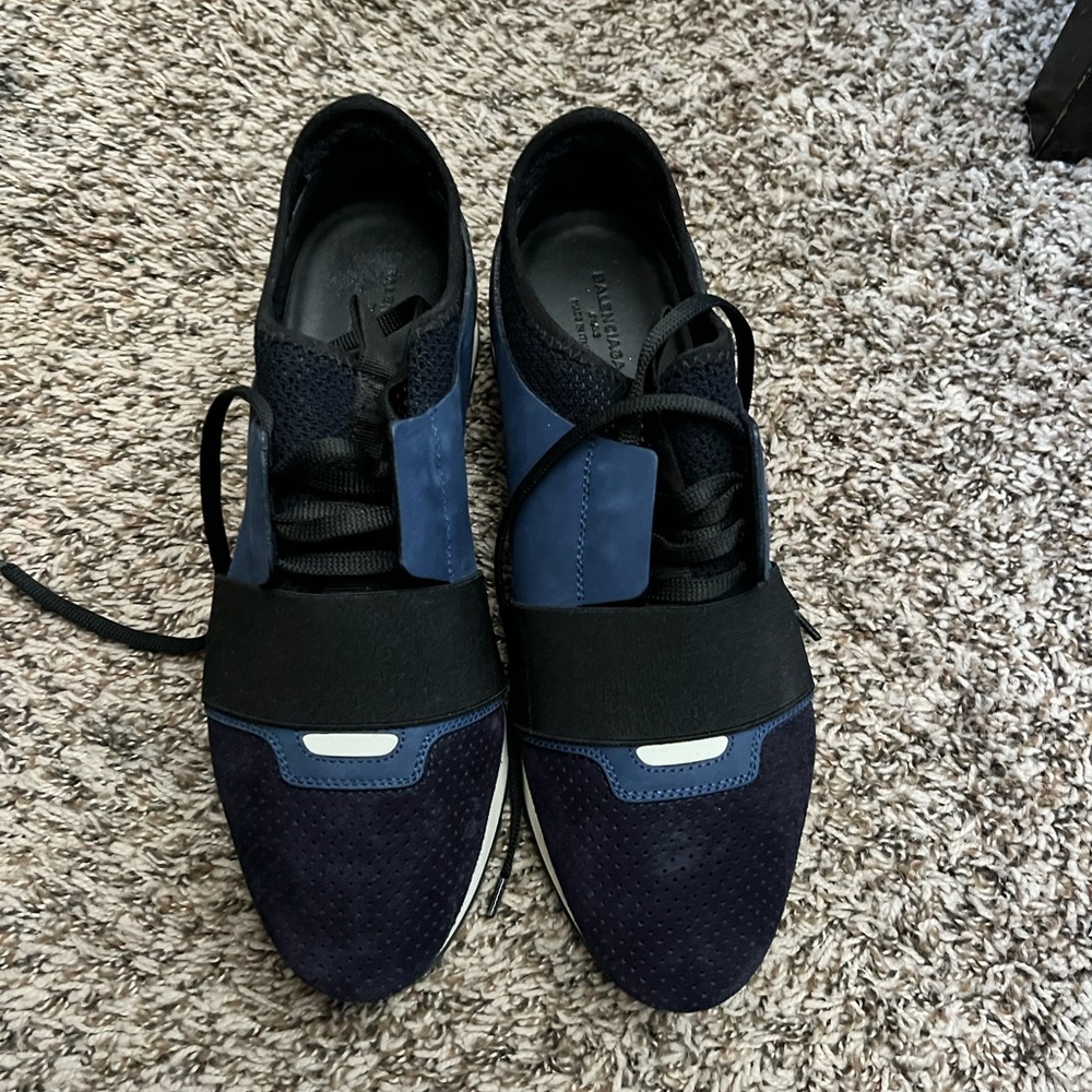 Balenciaga suede and mesh race runner sneakers